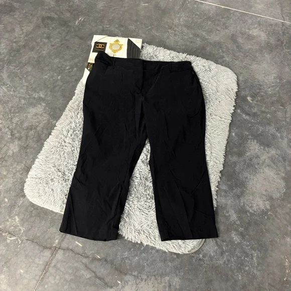 Lane Bryant Petite Black Dress Pants Button Accent Stretch 24P Rayon Nylon Blend - Picture 6 of 16